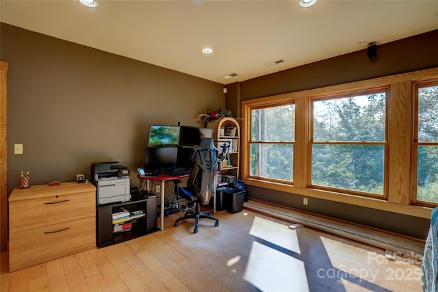 425 Sawmill Creek Rd, Bryson City, NC 28713 - home office with light wood finished floors and recessed lighting