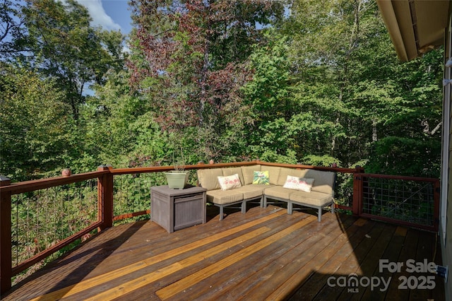 425 Sawmill Creek Rd, Bryson City, NC 28713 - wooden terrace with an outdoor living space