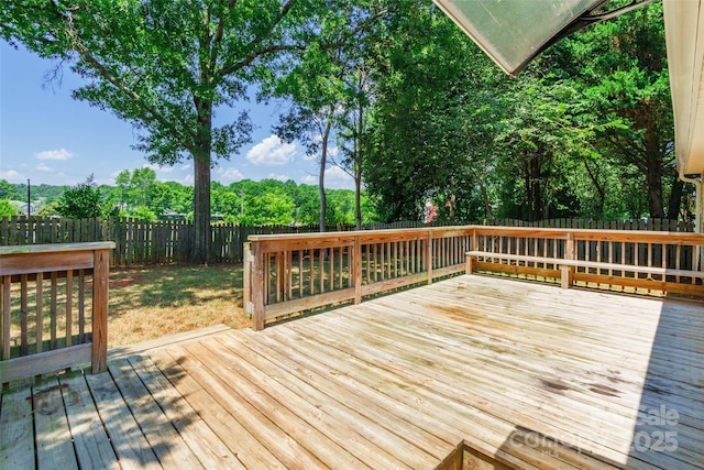 14924 Jerpoint Abby Dr, Charlotte, NC 28273 - deck featuring a fenced backyard and view of scattered trees