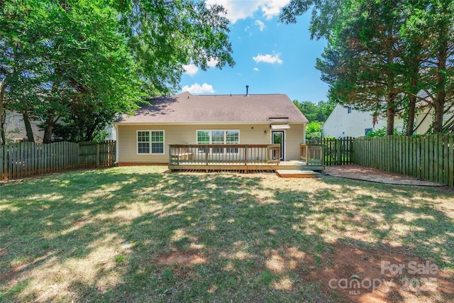 14924 Jerpoint Abby Dr, Charlotte, NC 28273 - back of house featuring a fenced backyard and a deck