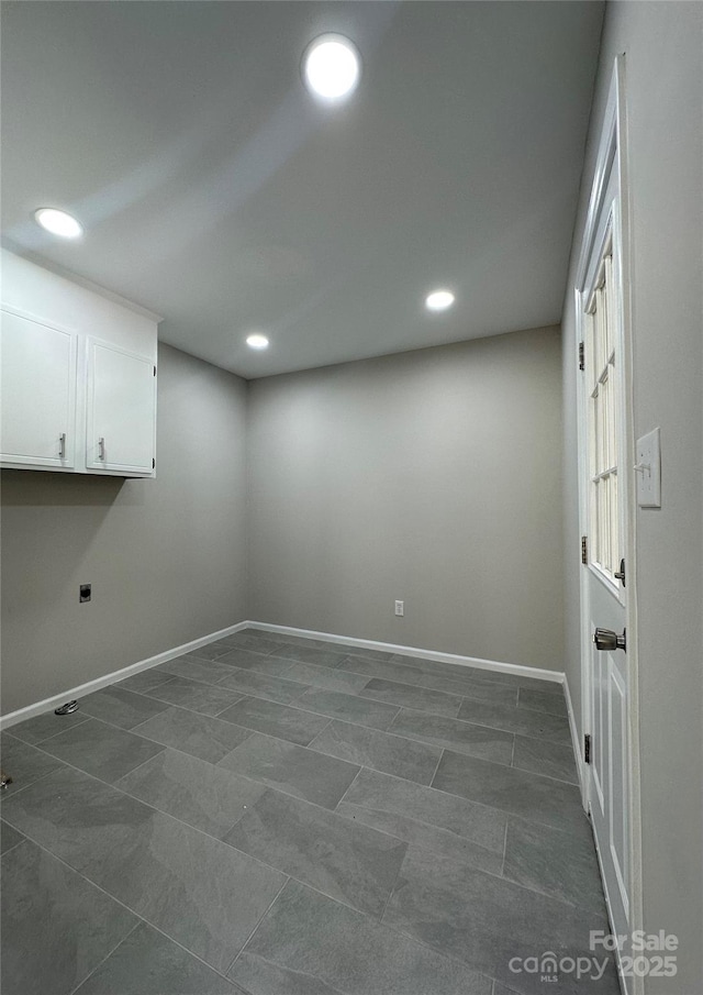 2443 1st Street Pl NW, Hickory, NC 28601 - laundry room featuring recessed lighting, cabinet space, and electric dryer hookup