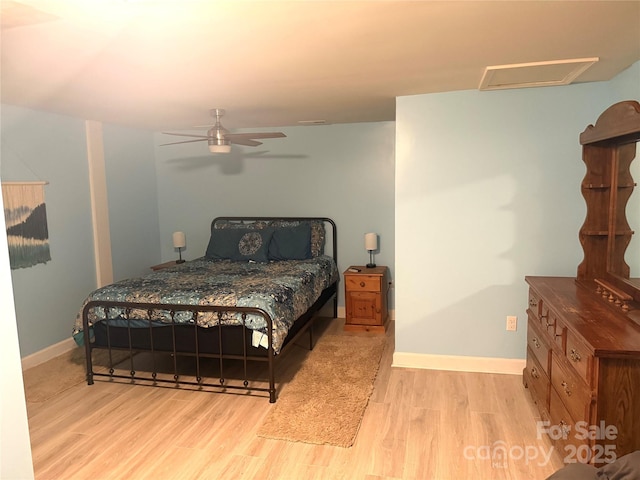 2832 Laurel Ln, Lenoir, NC 28645 - bedroom with wood finished floors, attic access, and ceiling fan