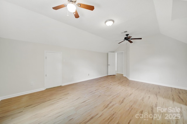 10807 Summitt Tree Ct, Charlotte, NC 28277 - additional living space with ceiling fan, light wood-type flooring, and lofted ceiling