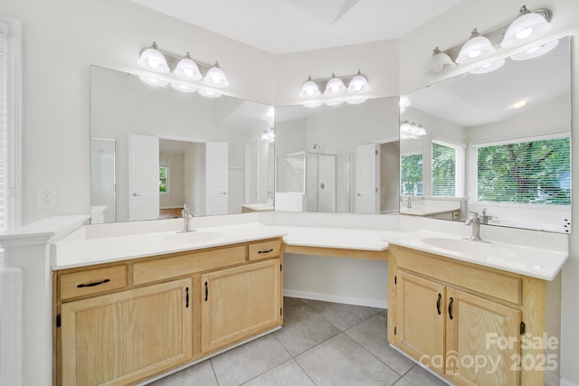 10807 Summitt Tree Ct, Charlotte, NC 28277 - full bath with tile patterned flooring, a shower stall, and vanity
