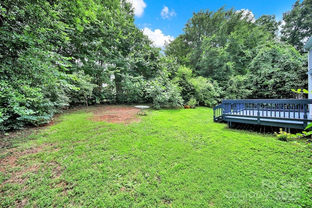 10807 Summitt Tree Ct, Charlotte, NC 28277 - view of grassy yard with a wooden deck