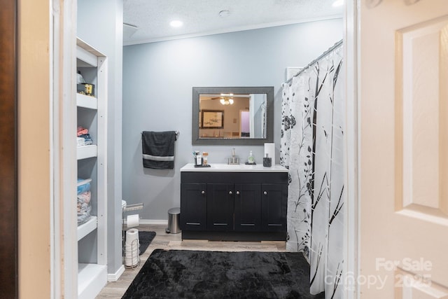 115 Red Fox Ct, Mount Holly, NC 28120 - full bathroom featuring vanity, wood finished floors, and curtained shower