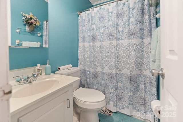 115 Red Fox Ct, Mount Holly, NC 28120 - full bathroom featuring vanity and a shower with shower curtain
