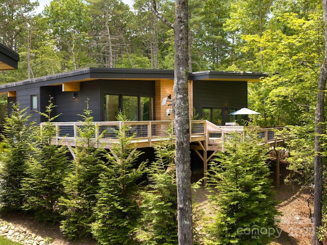 1761 Williamson Creek Rd, Pisgah Forest, NC 28768 - back of house with a deck