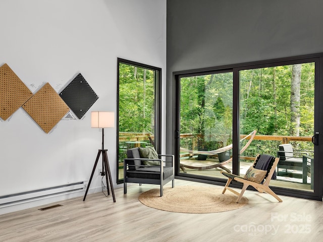 1761 Williamson Creek Rd, Pisgah Forest, NC 28768 - sitting room with wood finished floors and a towering ceiling