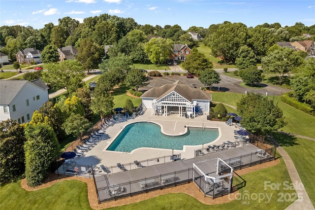 145 Summerbrook Ln, Mooresville, NC 28117 - aerial view of a pool and a tree filled landscape