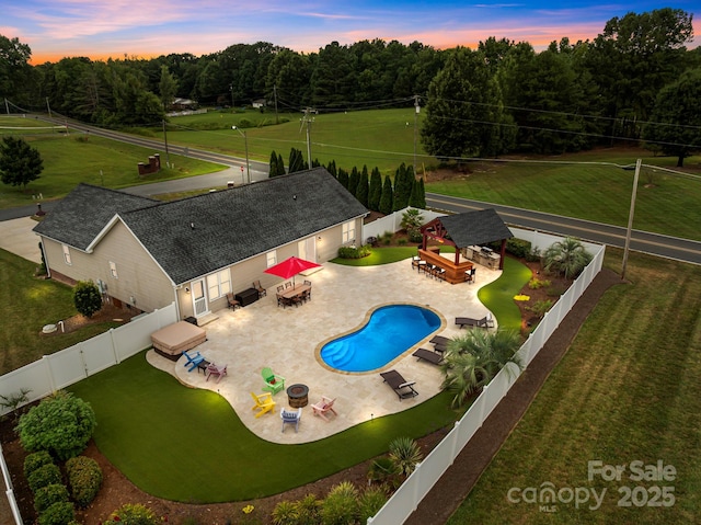 1974 Redwood Dr, Oakboro, NC 28129 - view from above of property with a pool