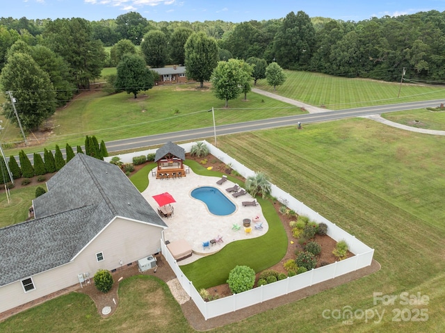 1974 Redwood Dr, Oakboro, NC 28129 - view from above of property with a pool