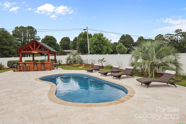 1974 Redwood Dr, Oakboro, NC 28129 - view of pool with a fenced backyard, a patio, and a gazebo