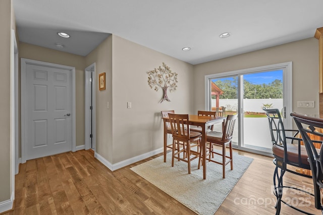 1974 Redwood Dr, Oakboro, NC 28129 - dining space featuring light wood-style floors and recessed lighting