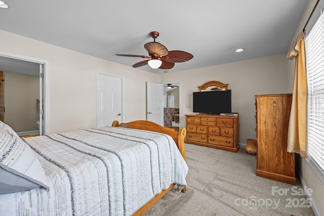 1974 Redwood Dr, Oakboro, NC 28129 - bedroom featuring carpet flooring, ceiling fan, and recessed lighting