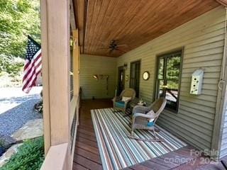 846 Duckback Trl, Whittier, NC 28789 - wooden terrace featuring a ceiling fan