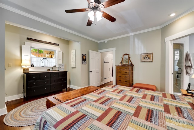 846 Duckback Trl, Whittier, NC 28789 - bedroom featuring wood finished floors, crown molding, and a ceiling fan