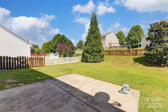 2015 Savannah Hills Dr, Matthews, NC 28105 - fenced backyard with a patio area