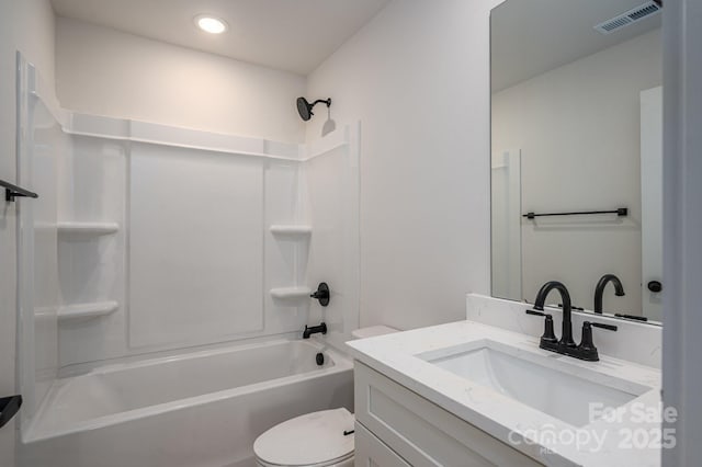 837 32nd St NE, Conover, NC 28613 - full bathroom with vanity,  shower combination, and recessed lighting