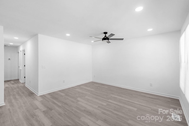803 Evening Shade Ln, Gastonia, NC 28052 - spare room with a ceiling fan, wood finished floors, and recessed lighting