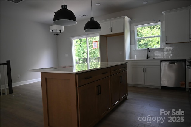 185 Cherry Springs Ln Unit 24-C, Asheville, NC 28804 - kitchen with stainless steel dishwasher, light countertops, wood finished floors, tasteful backsplash, and healthy amount of natural light