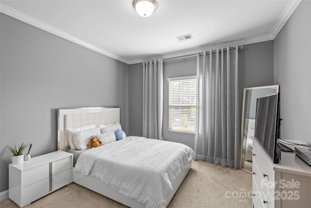 11209 Flenniken Ct, Charlotte, NC 28277 - bedroom with crown molding and light colored carpet
