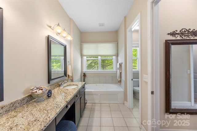 1204 Vaugelas Ct, Monroe, NC 28110 - full bath with a bath, vanity, and tile patterned flooring