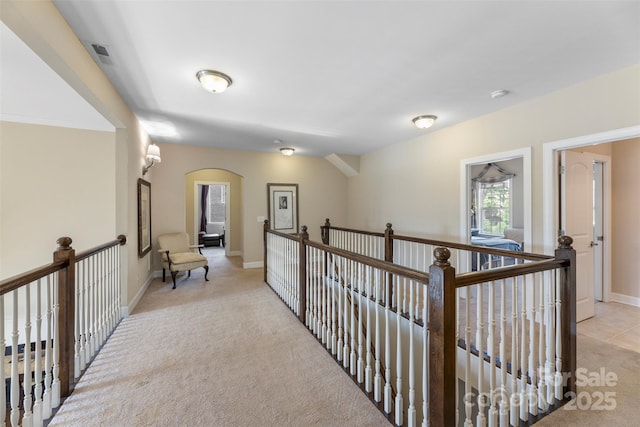 1204 Vaugelas Ct, Monroe, NC 28110 - hallway featuring an upstairs landing and light colored carpet