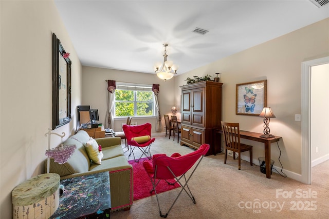 1204 Vaugelas Ct, Monroe, NC 28110 - living room with light colored carpet and a chandelier