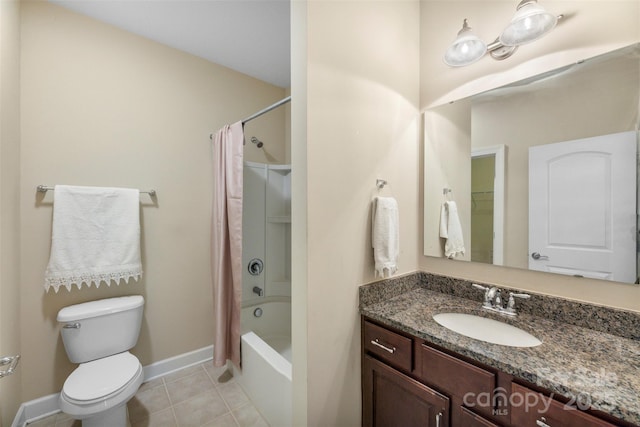 1204 Vaugelas Ct, Monroe, NC 28110 - bathroom featuring vanity, shower / bathtub combination with curtain, and tile patterned flooring