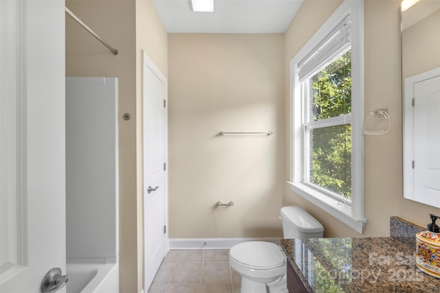 1204 Vaugelas Ct, Monroe, NC 28110 - bathroom with vanity, plenty of natural light, tile patterned floors, and shower / washtub combination