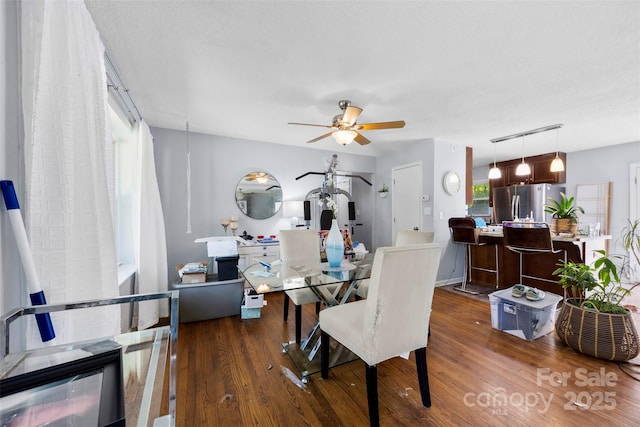 107 Laura Springs Dr, Salisbury, NC 28146 - dining room with wood finished floors and a ceiling fan