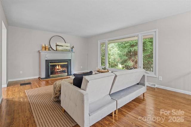 15 Beaverdam Ct, Asheville, NC 28804 - living room featuring a glass covered fireplace and wood finished floors
