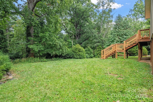 15 Beaverdam Ct, Asheville, NC 28804 - view of grassy yard featuring stairs