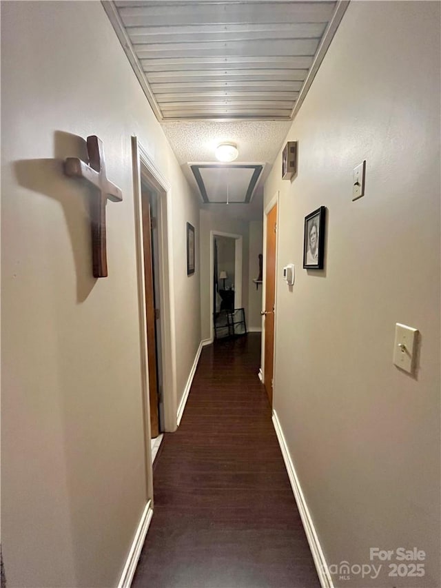 5419 Stevens Mill Rd, Matthews, NC 28104 - hall featuring attic access and dark wood-style floors