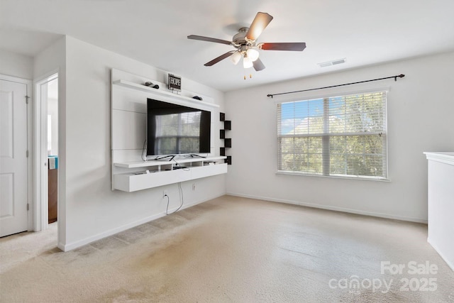 2932 Berry Creek Rd, Charlotte, NC 28214 - unfurnished living room featuring carpet floors and ceiling fan