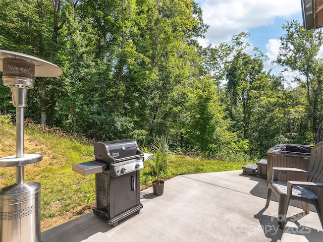 184 Sandys Home Pl, Mars Hill, NC 28754 - view of patio featuring a grill and a hot tub