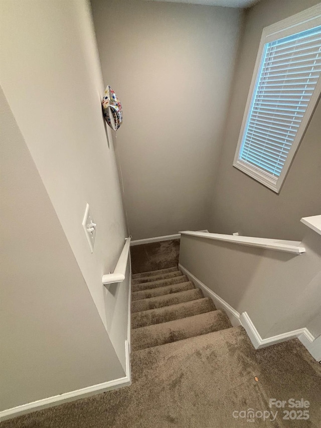 408 E 22nd St, Kannapolis, NC 28083 - stairway with carpet flooring and baseboards