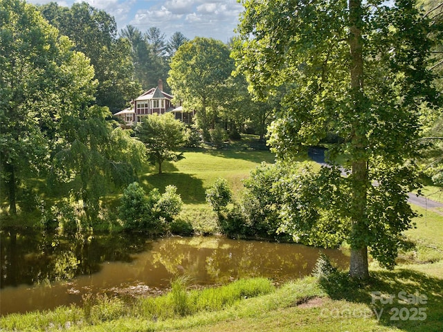 599 Red Fox Ln, Flat Rock, NC 28731 - view of grassy yard with a water view