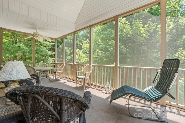 2301 Willow Creek Dr, Newton, NC 28658 - sunroom / solarium featuring outdoor dining area and a ceiling fan