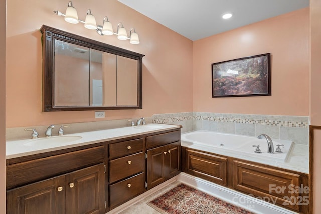 2301 Willow Creek Dr, Newton, NC 28658 - bathroom with double vanity and a tub with jets