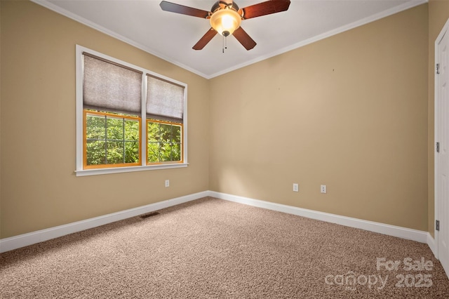60 Bridge Ln, Tryon, NC 28782 - carpeted spare room featuring crown molding and ceiling fan