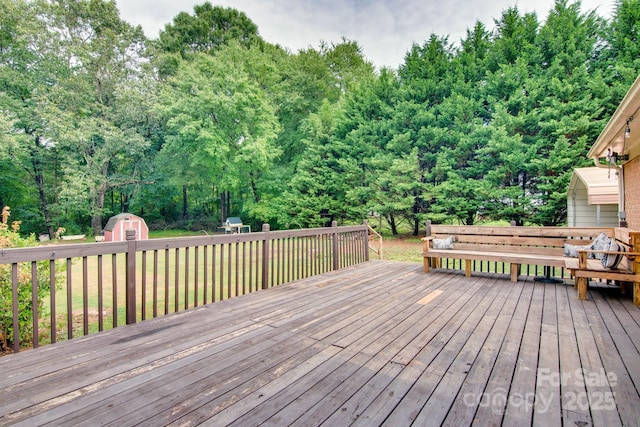 1715 Nelson Dr, Newton, NC 28658 - wooden terrace with a storage unit