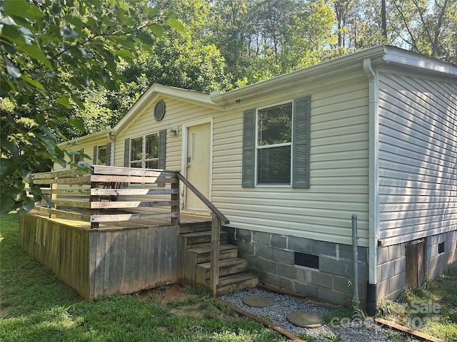 584 Ebenezer Rd, Old Fort, NC 28762 - back of house with a deck and crawl space