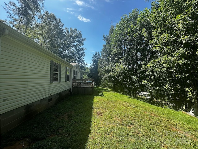 584 Ebenezer Rd, Old Fort, NC 28762 - view of grassy yard with a wooden deck