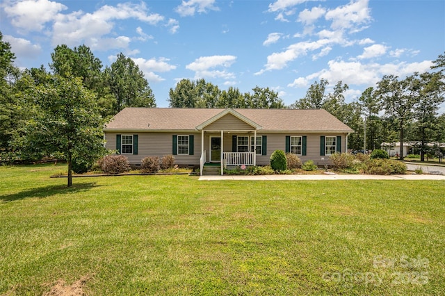 5602 Flint Ridge Church Rd, Marshville, NC 28103 - single story home with a porch, a front lawn, and crawl space