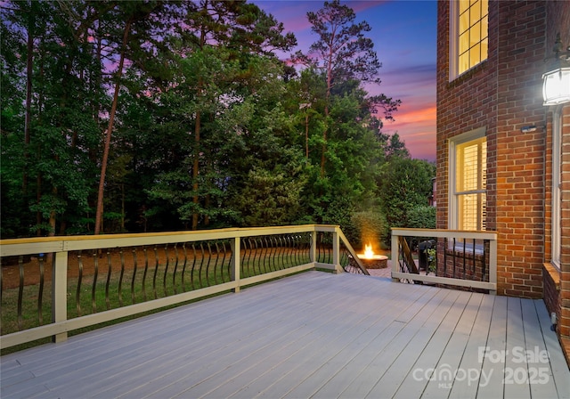 3015 Stanbury Dr, Matthews, NC 28104 - view of deck at dusk