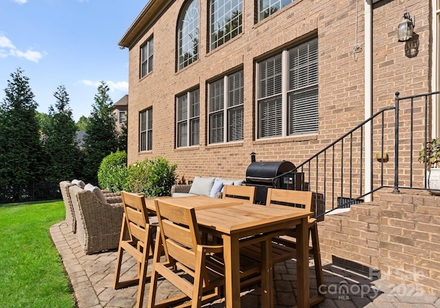 202 Montrose Dr, Waxhaw, NC 28173 - view of patio featuring outdoor dining space and a grill