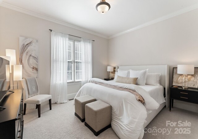 202 Montrose Dr, Waxhaw, NC 28173 - bedroom featuring crown molding and light carpet