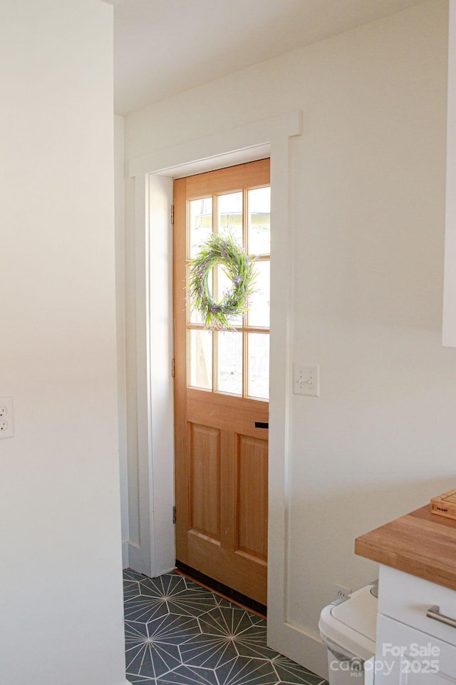 355 Walnut Ave, Spruce Pine, NC 28777 - doorway to outside featuring dark tile patterned floors